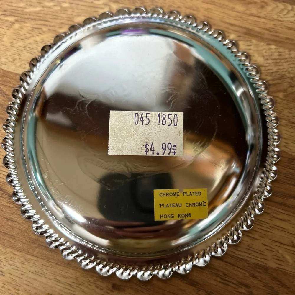 Vintage Chrome Plated Elvis Presley Collectible Drink‎ Coaster Made In Hong Kong